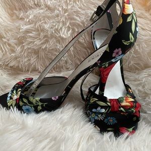 Guess Floral ankle strap pumps